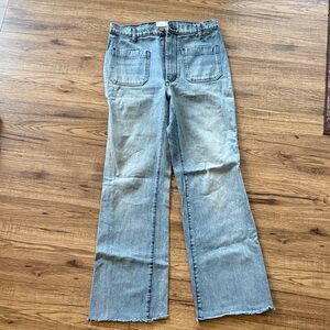 Doen Light Blue Flared Wide-Leg Jeans